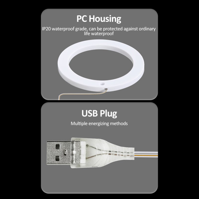 مصابيح النمو 1 حزمة طيف كامل 20 حبة إضاءة LED - مصباح حلق ملاكي USB بتوقيت تلقائي 8 ساعات/12 ساعة/16 ساعة وسطوع قابل للتعديل للنباتات المزروعة في الأواني الداخلية والأعشاب والسكولنتس في المنزل والمكتب - Image 2