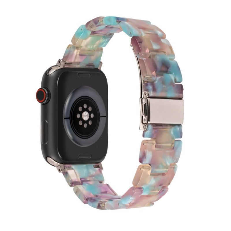 QX سوار ساعة ذكية سوار راتنج متوافق مع Apple Watch بملاءمة قابلة للتعديل وحزام بديل للاستخدام اليومي باللون أسود قابل للتعديل باللون الأسود - Image 5