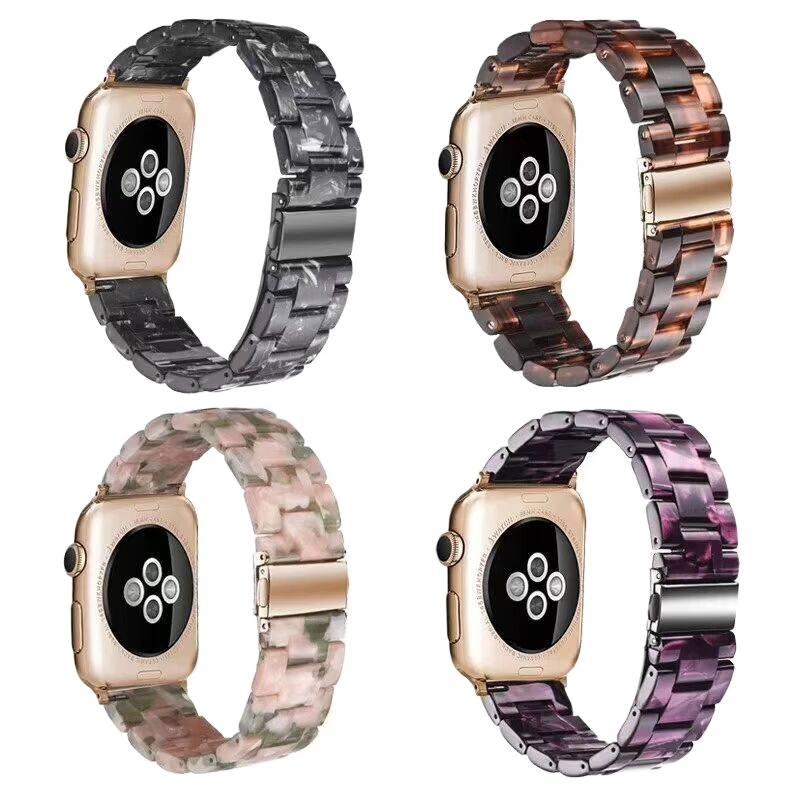 QX سوار ساعة ذكية سوار راتنج متوافق مع Apple Watch بملاءمة قابلة للتعديل وحزام بديل للاستخدام اليومي باللون أسود قابل للتعديل باللون الأسود - Image 2