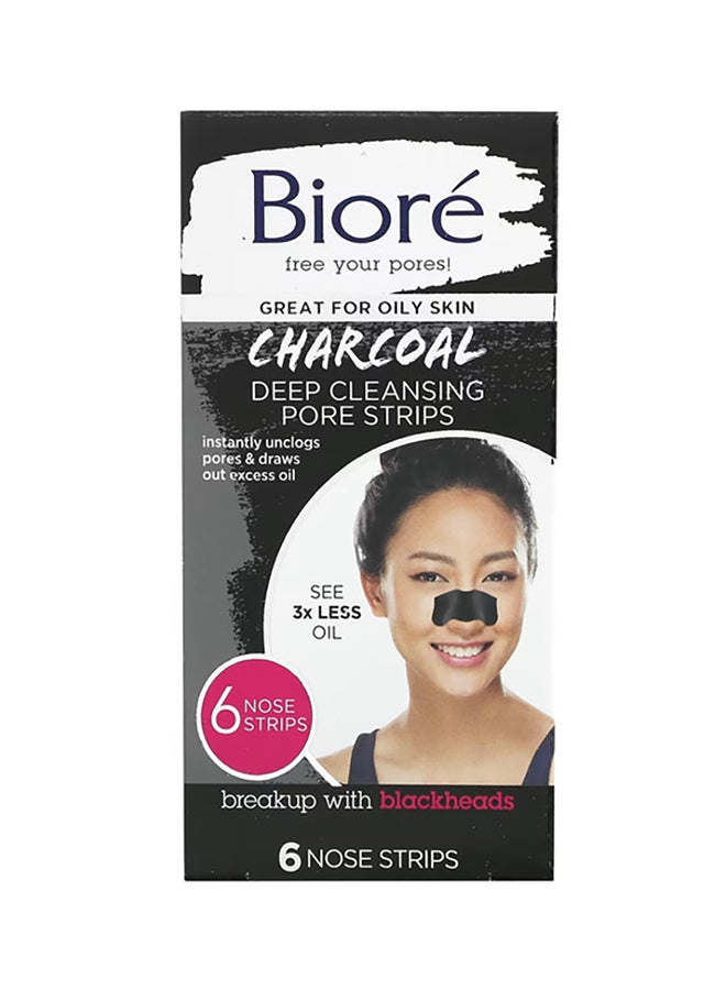 Biore 6-Piece Deep Cleansing Charcoal Pore Nose Strips  - Image 1