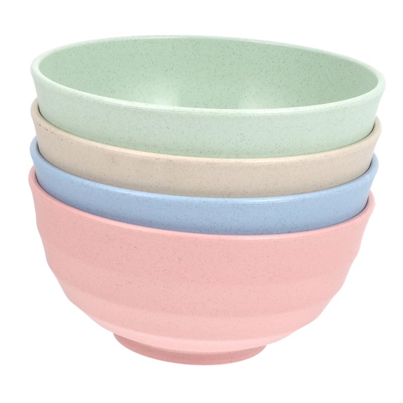 4Pcs Straw Bowls for Noodles Soup and Salad Easy to Clean Dinnerware Home Use - Image 2