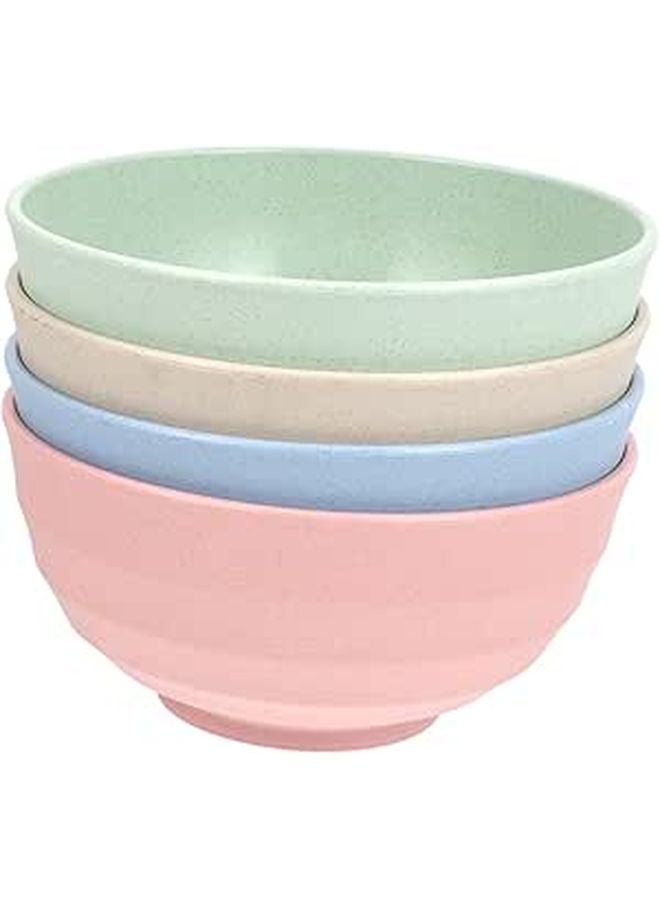 4Pcs Straw Bowls for Noodles Soup and Salad Easy to Clean Dinnerware Home Use - Image 1