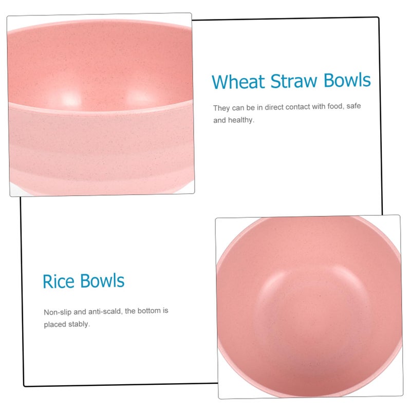 4Pcs Straw Bowls for Noodles Soup and Salad Easy to Clean Dinnerware Home Use - Image 3