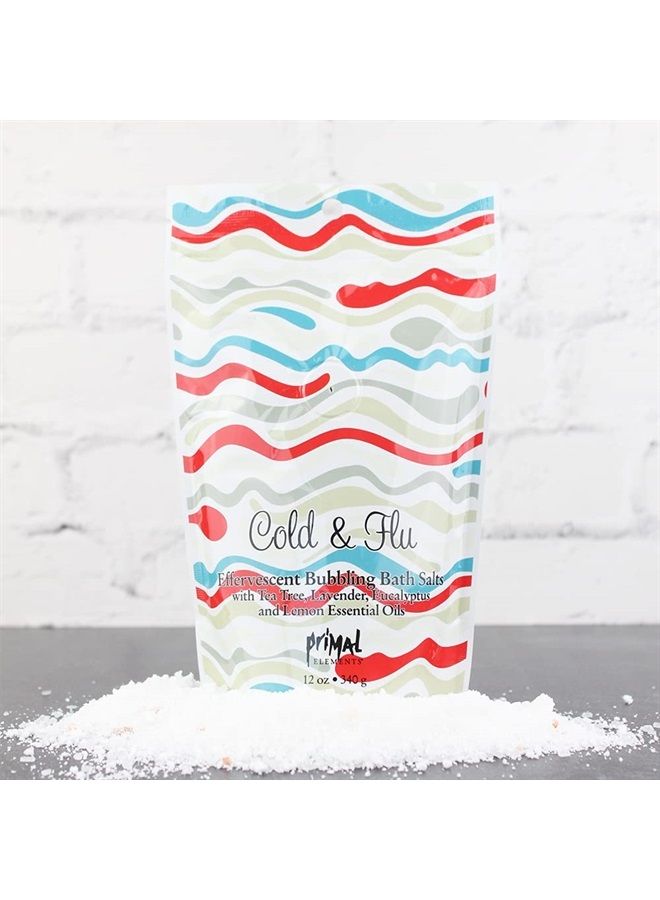 Primal Elements أملاح الاستحمام الفوارة، البرد والإنفلونزا، 12 أونصة - Image 3