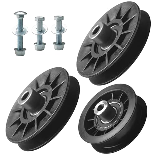 Ohoho 532194326 V-Groove Idler Pulley and 532194327 Flat Idler Pulley Kit with Hardware Compatible with Husqvarna Riding Lawn Mowers YTH22V46 YTH20K46 LGT2654 YTH2348 - Image 1