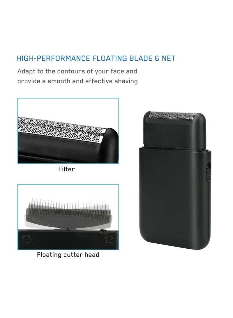 Electric Shaver, USB Rechargeable Electric Razor, Men Cordless Electric Foil Shaver with Pop Up Precision Trimmer, Portable Wet and Dry Shaver for Men's Beard Shaving Trimming Grooming