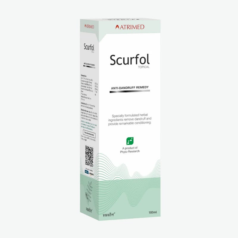 ATRIMED ATRIMED NonSticky Easy to Wash Scurfol Shampoo an Ayurvedic Formula by Plant Scientists A Perfect Blend of Specially Formulated Herbal Ingredients 100ml - Image 1