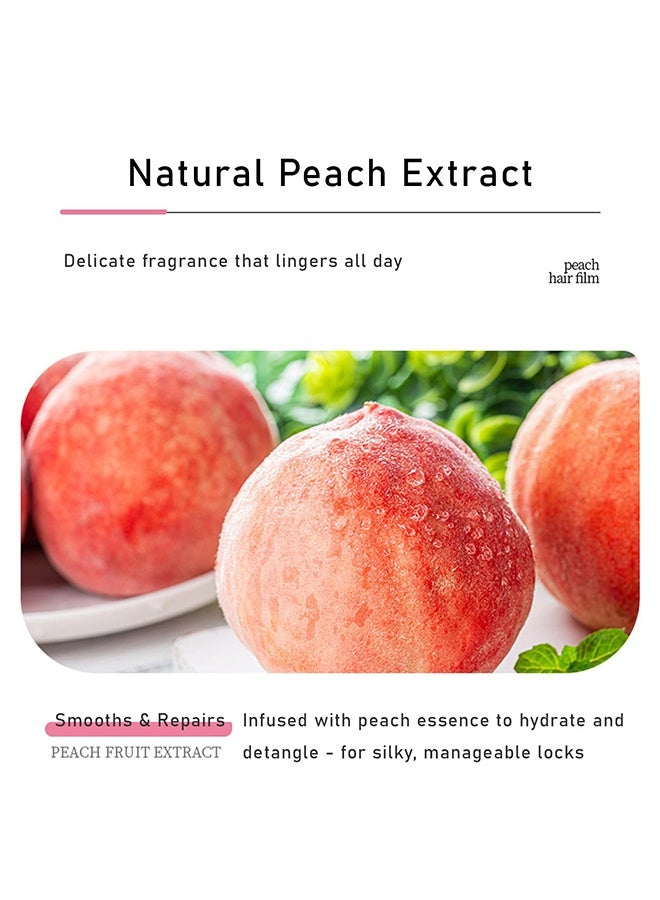 فيزي قناع شعر حريري برائحة الخوخ، علاج تغذية عميق للشعر الجاف والتالف، عبوات قناع شعر بحجم السفر للترطيب والإصلاح، لجميع أنواع الشعر - 6 عبوات (0.42 أوقية لكل منها) - Image 2