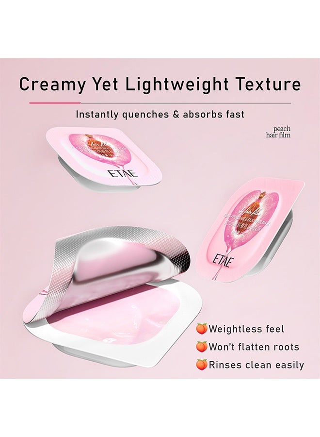 فيزي قناع شعر حريري برائحة الخوخ، علاج تغذية عميق للشعر الجاف والتالف، عبوات قناع شعر بحجم السفر للترطيب والإصلاح، لجميع أنواع الشعر - 6 عبوات (0.42 أوقية لكل منها) - Image 5