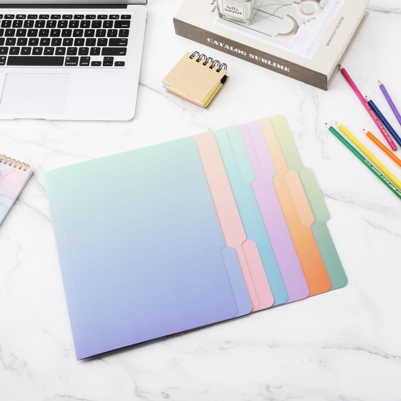 Ddaowanx Decorative File Folders Cute Colored File Folder,Letter Size File Folders for Documents,1/3-Cut Tabs,9 x 11.5 Inches,for Office,School,Home (12, Gradient) - Image 5