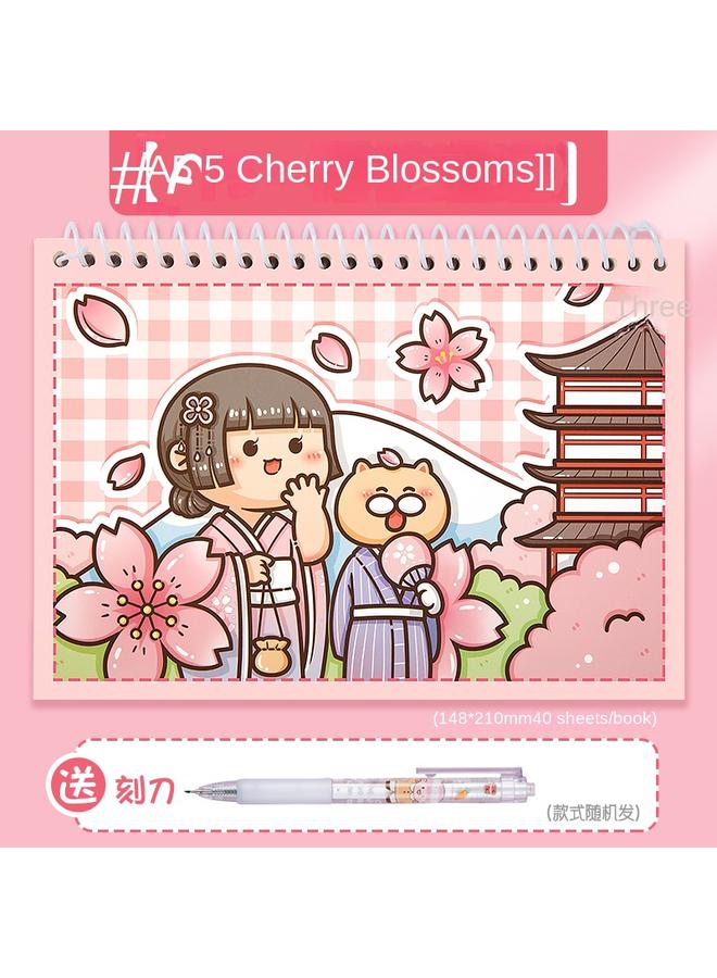 Bluejw Leaking This Double-sided Thickened Hand Account Release Paper Girl Cute Hand Account Book Suit Gift Bag Tape Sticker Full - Image 1