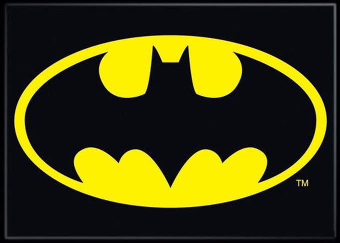 ATABOY BATMAN LOGO MAGNET MAGNET 25 X 35 MAGNET FOR REFRIGERATORS WHITEBOARDS LOCKER DECORATIONS