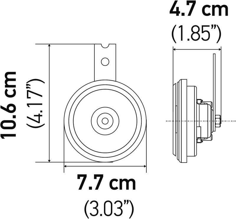 HELLA 011225891 Black 77mm 12V BX Disc Horn Kit (Honda) - Image 4