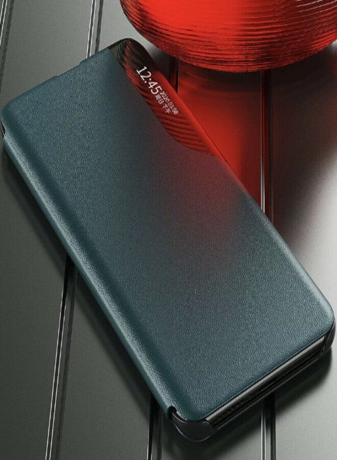 Smart Flip Case Cover with Translucent Window For Samsung Galaxy S23 5G Green - Image 3