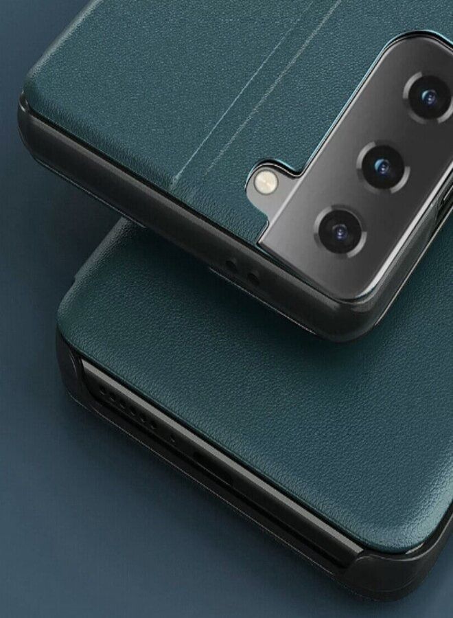 Smart Flip Case Cover with Translucent Window For Samsung Galaxy S23 5G Green - Image 2