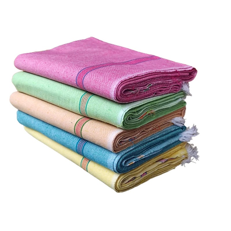 ASH Traders Cotton Plane Bath Towel Combo 300 GSM (Set of 5, Multicolor, 90 cm x 180 cm) Suitable for all men and women - Image 1
