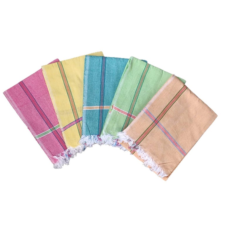 ASH Traders Cotton Plane Bath Towel Combo 300 GSM (Set of 5, Multicolor, 90 cm x 180 cm) Suitable for all men and women - Image 2