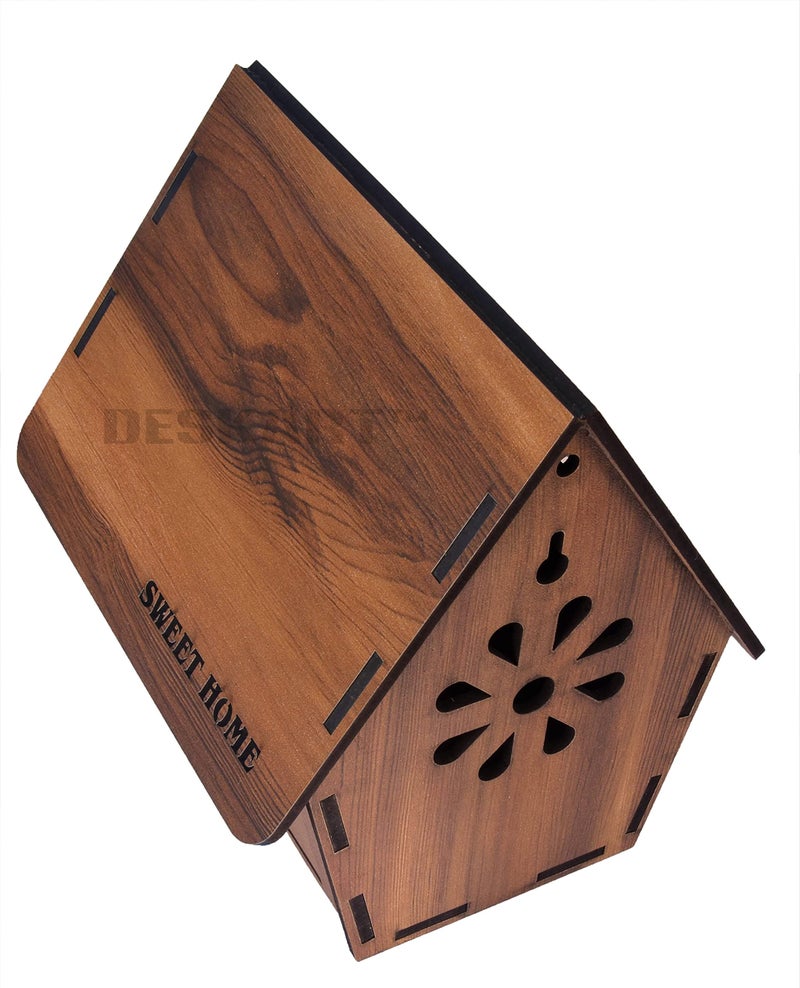 Deskart Wooden Bird House | Hanging and WallPatch Wooden Bird Nest for Balcony, Window and Garden | Suitable for Sparrow and Kingfisher etc. Birds - Image 5