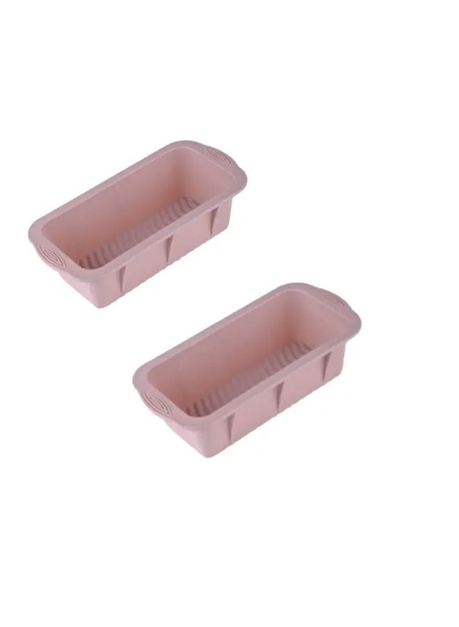 Pink Non Stick Silicone Baking Molds 2pcs Heat Resistant Easy Release - Image 1