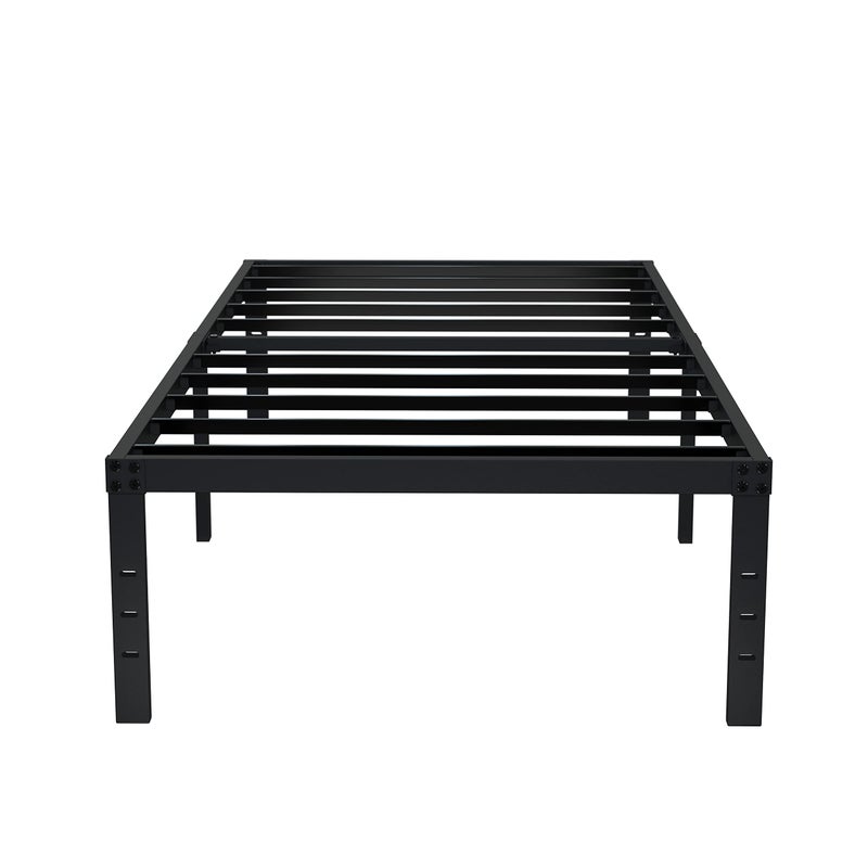EMODA 16 Inch Heavy Duty Twin Bed Frame Metal Platform Bed Frames No Box Spring Needed Noise Free Easy Assembly Black