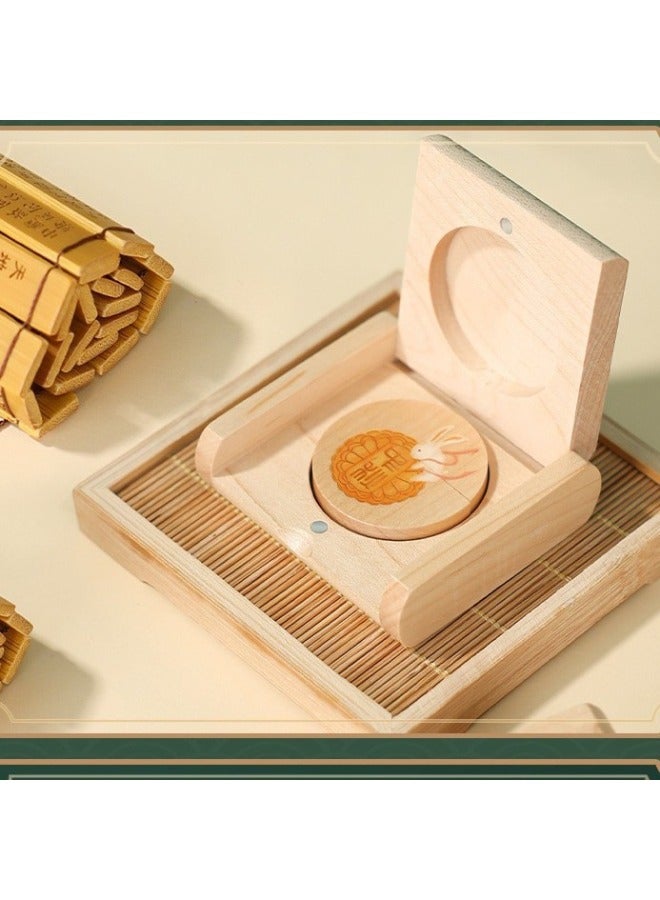 Loquat Ancient Style Round Wooden USB Flash Drive School Emblem Corporate Logo Engraving Wooden Pattern Custom Company Gift Commemorative USB Flash Drive-Color:U Disk + Wooden Gift Box Packaging-Capacity:U  - Image 5
