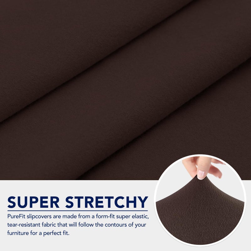 PureFit 100% Dual Waterproof Couch Cover Slipcovers for Couches and Sofas - Stretch Non Slip Fleece Sofa Covers Washable, Leakproof Furniture Protector for Kids, Pets, Dog (Sofa, Chocolate) - Image 5