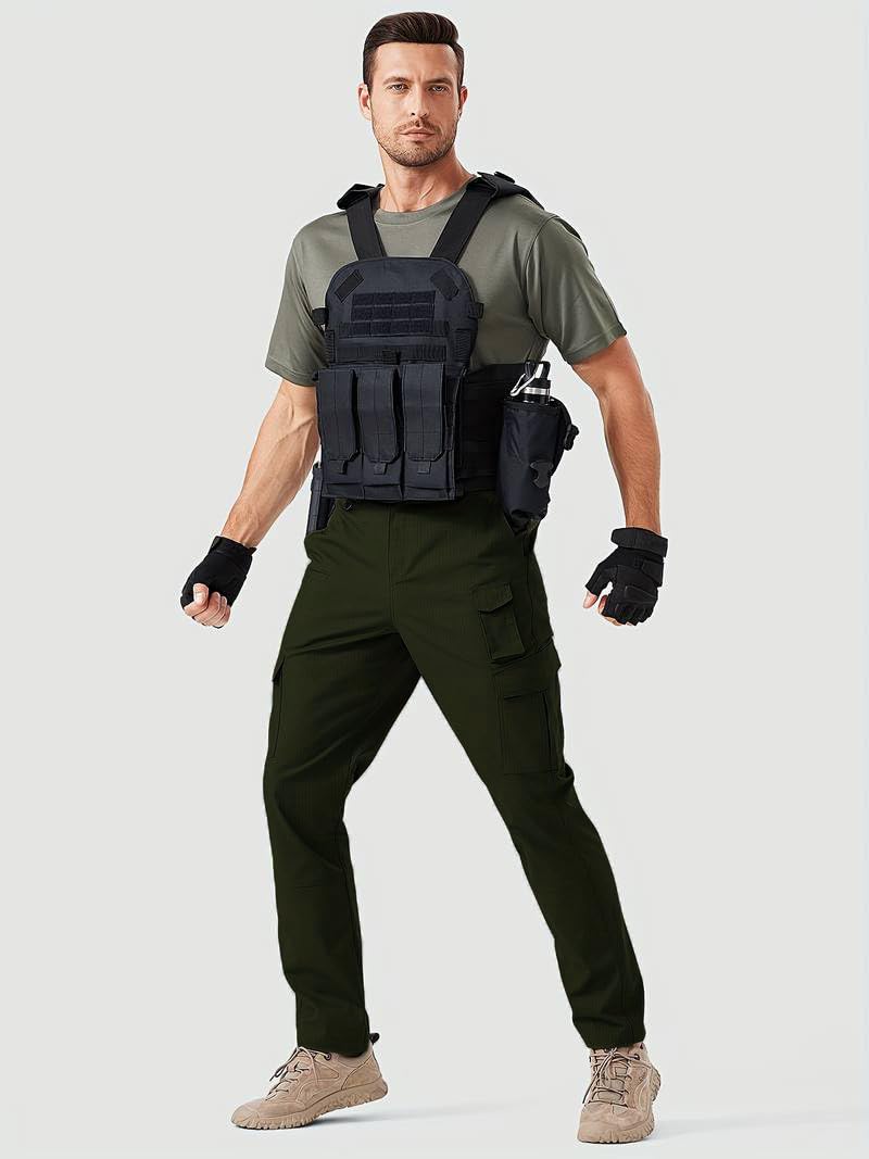 TOPLOT Men's Casual Cargo Pant | Multi-Pocket Utility Design | Comfortable Fit Wear | Durable Construction | Functional Style Look | Easy Movement | Perfect for Casual, Outdoor & Travel (5227_34_Olv) - Image 2