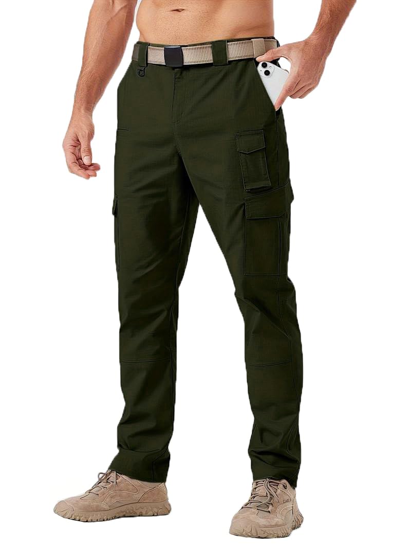 TOPLOT Men's Casual Cargo Pant | Multi-Pocket Utility Design | Comfortable Fit Wear | Durable Construction | Functional Style Look | Easy Movement | Perfect for Casual, Outdoor & Travel (5227_34_Olv) - Image 5