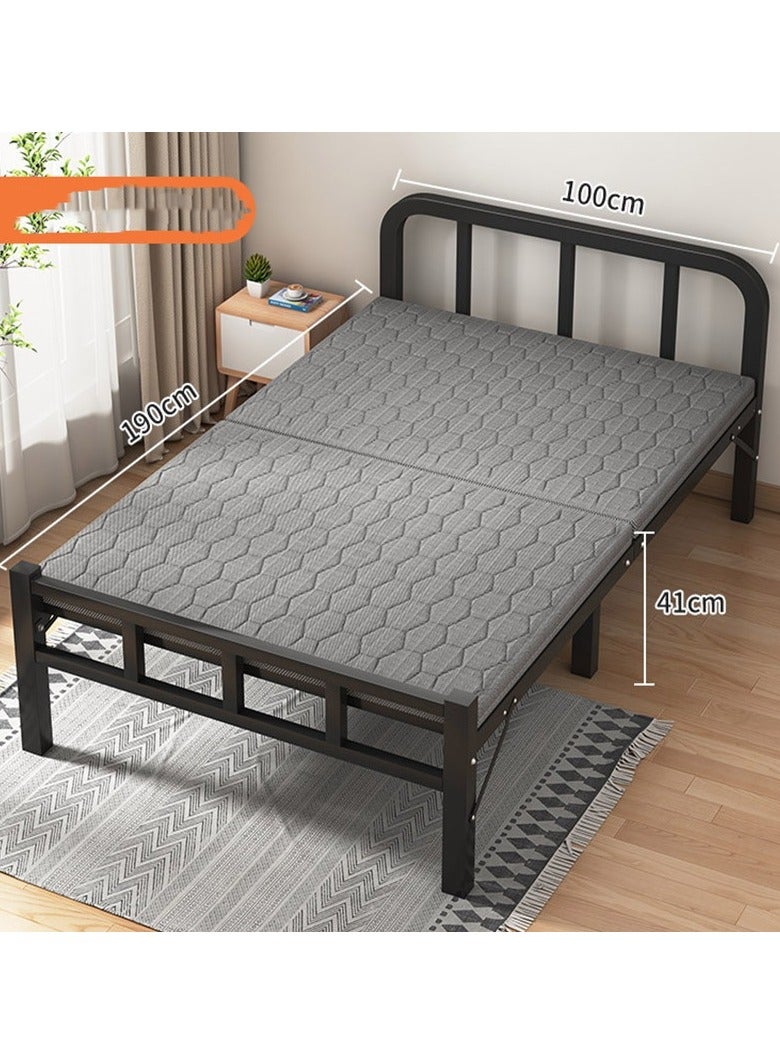 Generic Folding bed installation-free,plank bed, Portable Foldable Beds Strong Sturdy Frame,lunch break bed, simple bed, iron bed,Home and Office economy bed 100x190cm  - Image 2