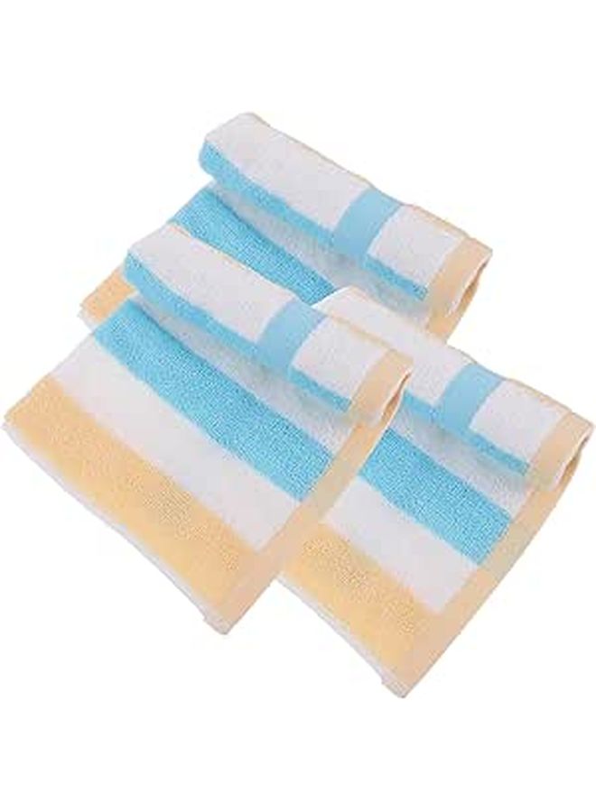 Soft Blue Striped Cotton Face Towels 13 39 Inch Washcloths For Bathroom And Bath Time 3 Pack - Image 1