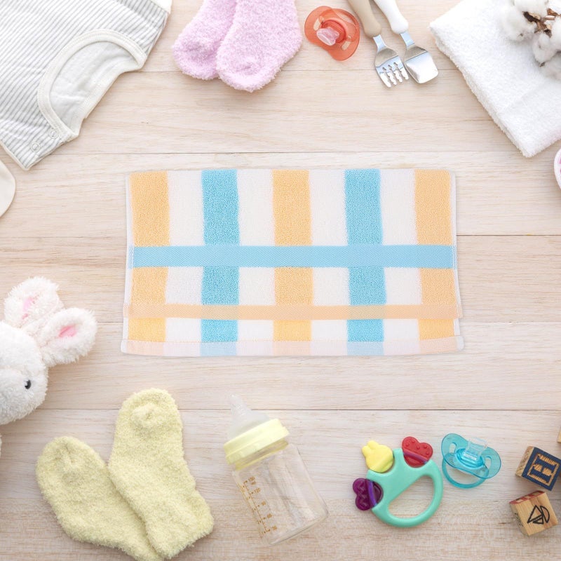 Soft Blue Striped Cotton Face Towels 13 39 Inch Washcloths For Bathroom And Bath Time 3 Pack - Image 5