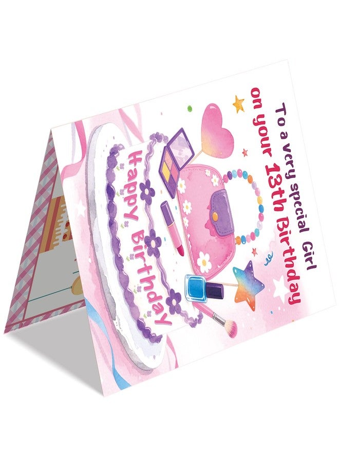 Beixian 13th Birthday Card for Girls, Funny 13th Birthday Decorations for Daughter, Sweet 13 Year Old Girl Gifts from Mom Dad 8x5.3 Inches, Double Sided, with Matching Pink Envelope - Image 5