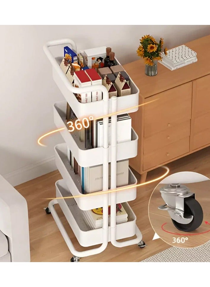 DubaiGallery 4-Tier Multipurpose Rolling Shelves Metal Cart Organizer - Image 2