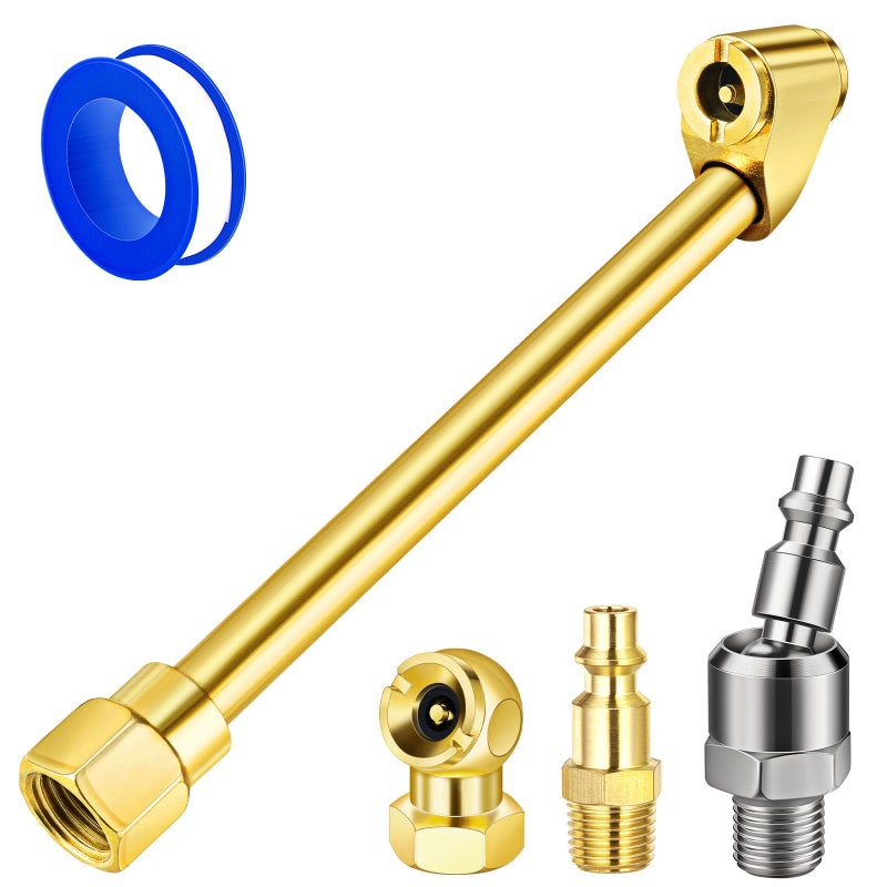 EVOULTES 5pack 360 Swivel Dual Head Air Chuck Kit 14 Female NPT Closed Ball Tire Chuck with Standard Brass Quick Plug2Way Connection Tire Air Fill Kit for Tire Inflator Gauge and Air air compressor - Image 3