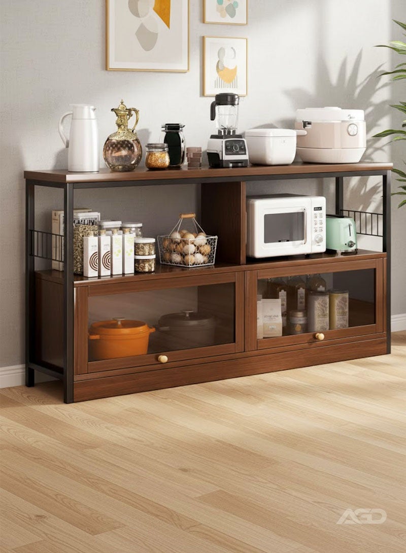 إيه جي دي خزانة تخزين جانبية ، خزانة متعددة الاستخدام لغرفة المعيشة والمكتب ، وللمطبخ ، خزانة ركن القهوة، مساحة تخزين مع ثلاث أرفف وبابين - Image 1