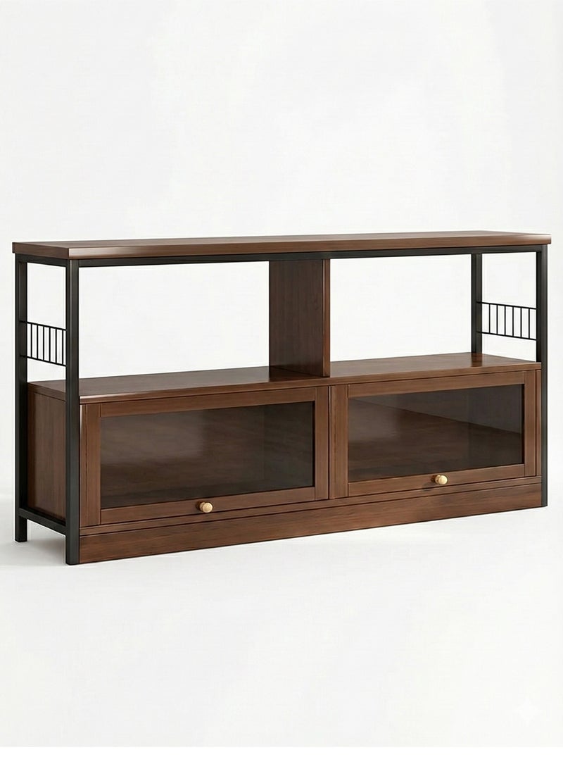 إيه جي دي خزانة تخزين جانبية ، خزانة متعددة الاستخدام لغرفة المعيشة والمكتب ، وللمطبخ ، خزانة ركن القهوة، مساحة تخزين مع ثلاث أرفف وبابين - Image 3