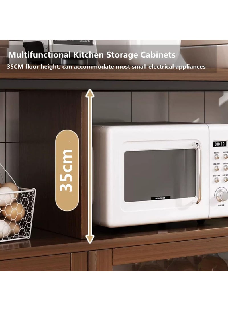 إيه جي دي خزانة تخزين جانبية ، خزانة متعددة الاستخدام لغرفة المعيشة والمكتب ، وللمطبخ ، خزانة ركن القهوة، مساحة تخزين مع ثلاث أرفف وبابين - Image 4