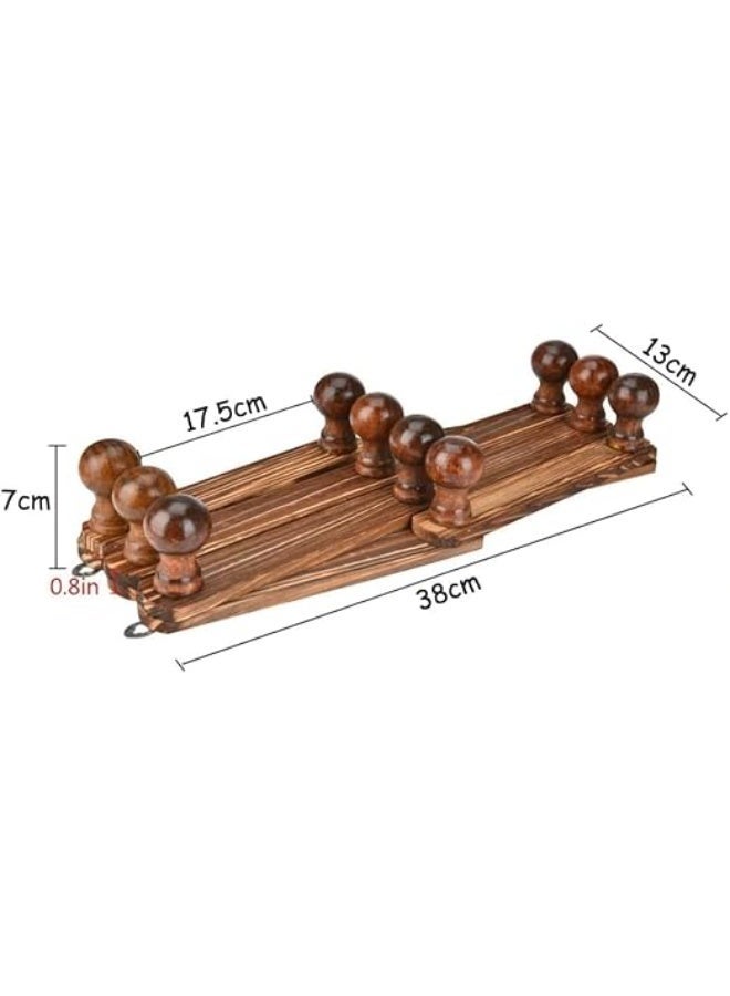 Expandable Accordion Wooden Wall Coat Rack with Hooks - Multi-Purpose Wall Hanger - Image 2