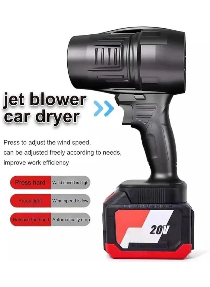 Portable Cordless Electric Air Blower - Turbo Power for Car Cleaning and Drying, Multi-Purpose Air Dryer with Rechargeable Lithium Battery Ideal for Cleaning Dust, Leaves, and Grills - Image 3