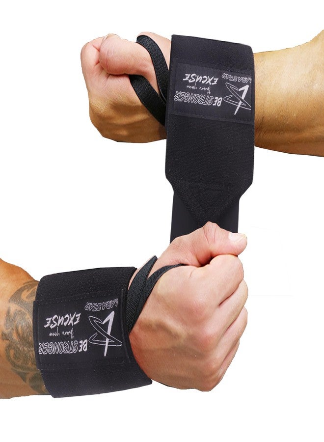 Wrist Wraps Weightlifting with Heavy Duty Thumb Loop, Powerlifting, Cross Training, Bodybuilding .22” Professional Grade for Gym Workout, Men and Women Weight Lifting and Strength Training