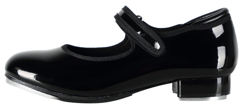 Linodes Easy Strap Tap Shoe Dance Flats for Girls and Boys (Toddler/Little Kid/Big Kid)-Black Patent-4M-Big Kid - Image 3