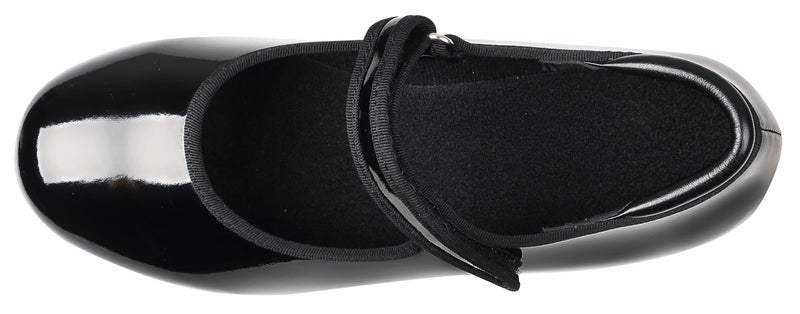 Linodes Easy Strap Tap Shoe Dance Flats for Girls and Boys (Toddler/Little Kid/Big Kid)-Black Patent-4M-Big Kid - Image 5