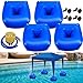 Fantang Inflatable Canopy Float Kit 18 x 18 x 10 Inch Blue Shade Floating Kit Thick PVC Floating Pool Canopy Kit Pool Shade Floats Accessories with Air Pump for Outdoor Pools Lakes Canopy is not Included - Image 3