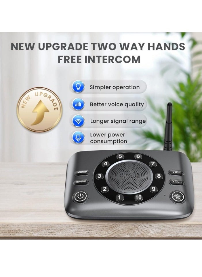 Generic - Wireless Intercom, Portable Long Range Two Way Audio Intercom System, Clear Sound Anti Interference Hands Free Communication Radio For Mothers Elderly, (1pc, Black) - Image 1