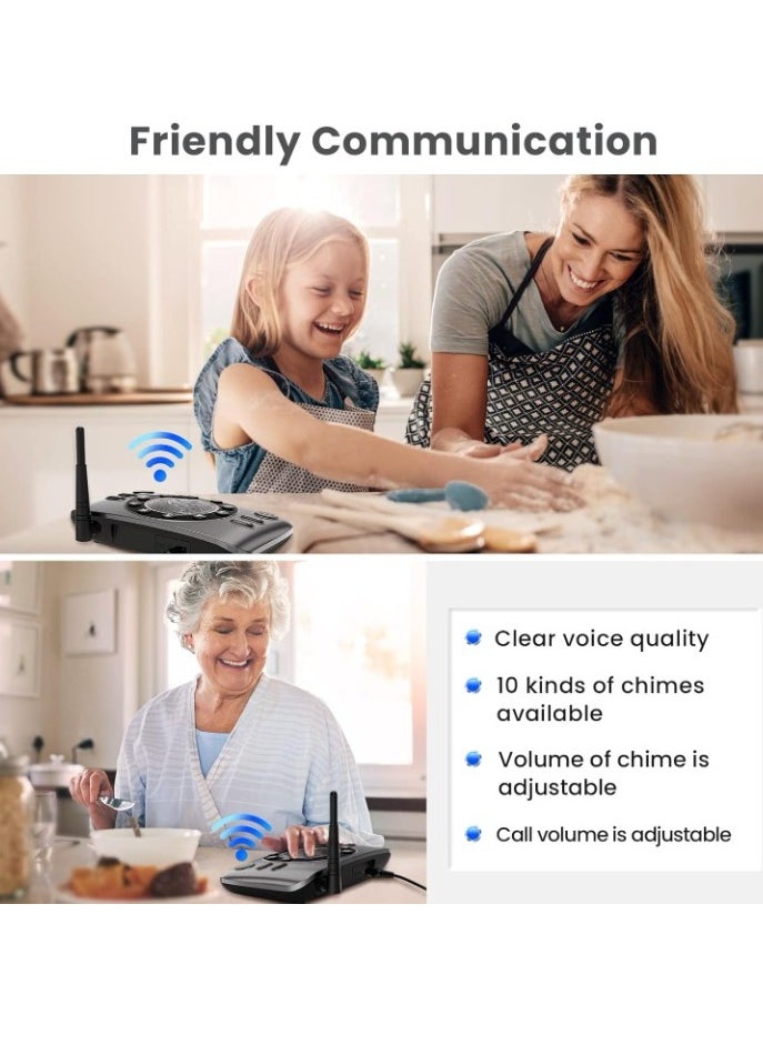 Generic - Wireless Intercom, Portable Long Range Two Way Audio Intercom System, Clear Sound Anti Interference Hands Free Communication Radio For Mothers Elderly, (1pc, Black) - Image 1