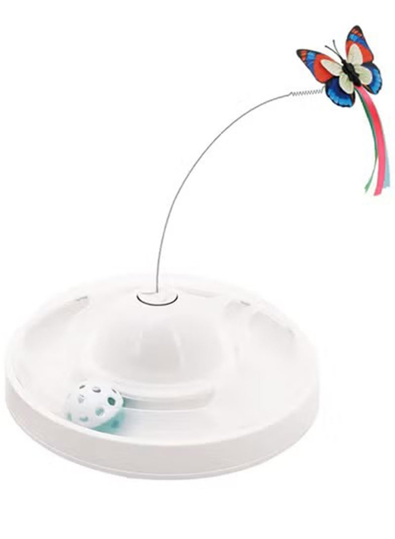 GT-Wheel Cat Toy Automatic Electronic Rotating Butterfly with Roller Tracks Ball Exercise Hunting Toy Games for Indoor Cats - Image 1