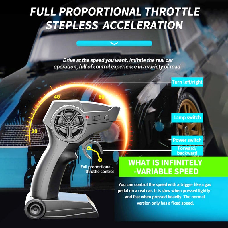 Remote Control Drift Car Remote Control Spray Car 1/16 Remote Control Car 2.4GHz Remote Control Race Car Short Truck Kids Gift for Children Boys Girls - Image 4