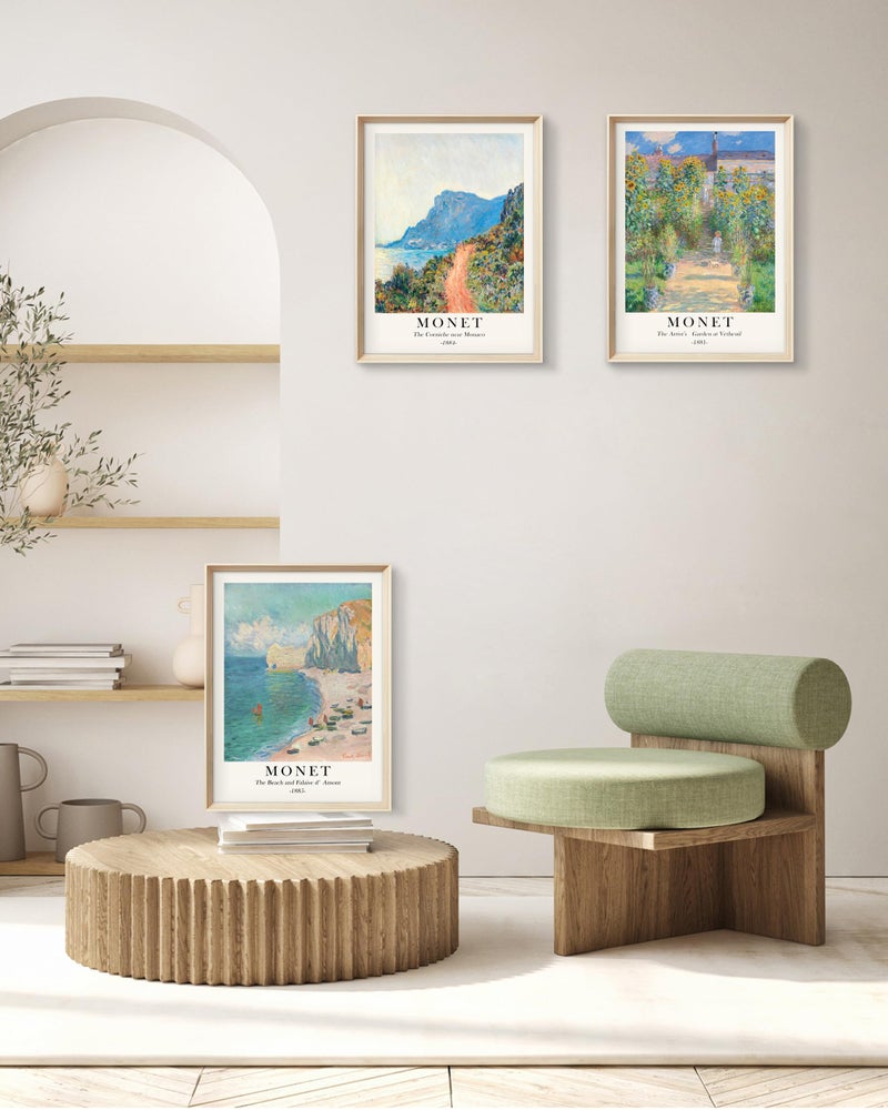 HesenDot Framed Claude Monet Wall Art 3 Piece,12x16in High Framed Design Canvas Prints Wall Decor,Vintage Impressionism Landscape Artwork Poster Home Decoration for Living Room Bedroom Gallery Office - Image 4
