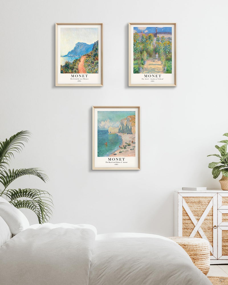 HesenDot Framed Claude Monet Wall Art 3 Piece,12x16in High Framed Design Canvas Prints Wall Decor,Vintage Impressionism Landscape Artwork Poster Home Decoration for Living Room Bedroom Gallery Office - Image 5