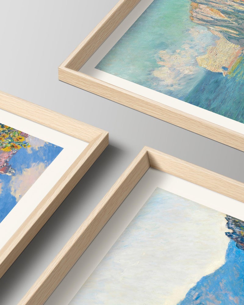 HesenDot Framed Claude Monet Wall Art 3 Piece,12x16in High Framed Design Canvas Prints Wall Decor,Vintage Impressionism Landscape Artwork Poster Home Decoration for Living Room Bedroom Gallery Office - Image 2